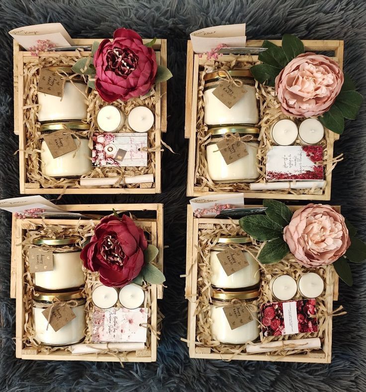Luxury Candle Gift Set – Scented Candles, Tealights, and Floral Accents in a Crate