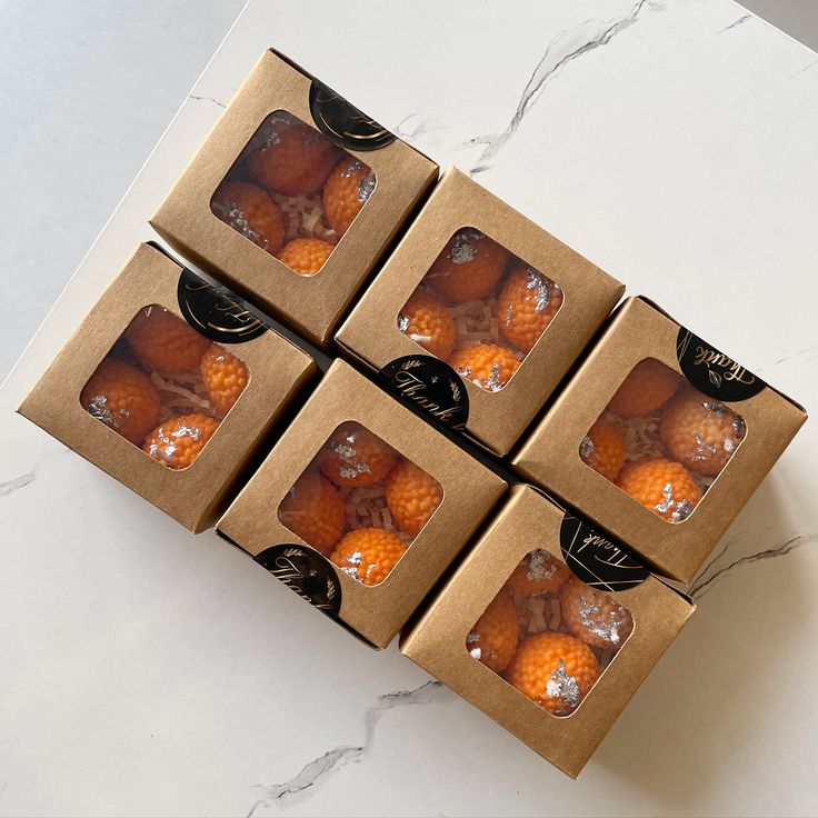 Ladoo Candle Favors – Pack of 4 with Leather Handle Bag| Return Gifts for Puja & Auspicious Occasions