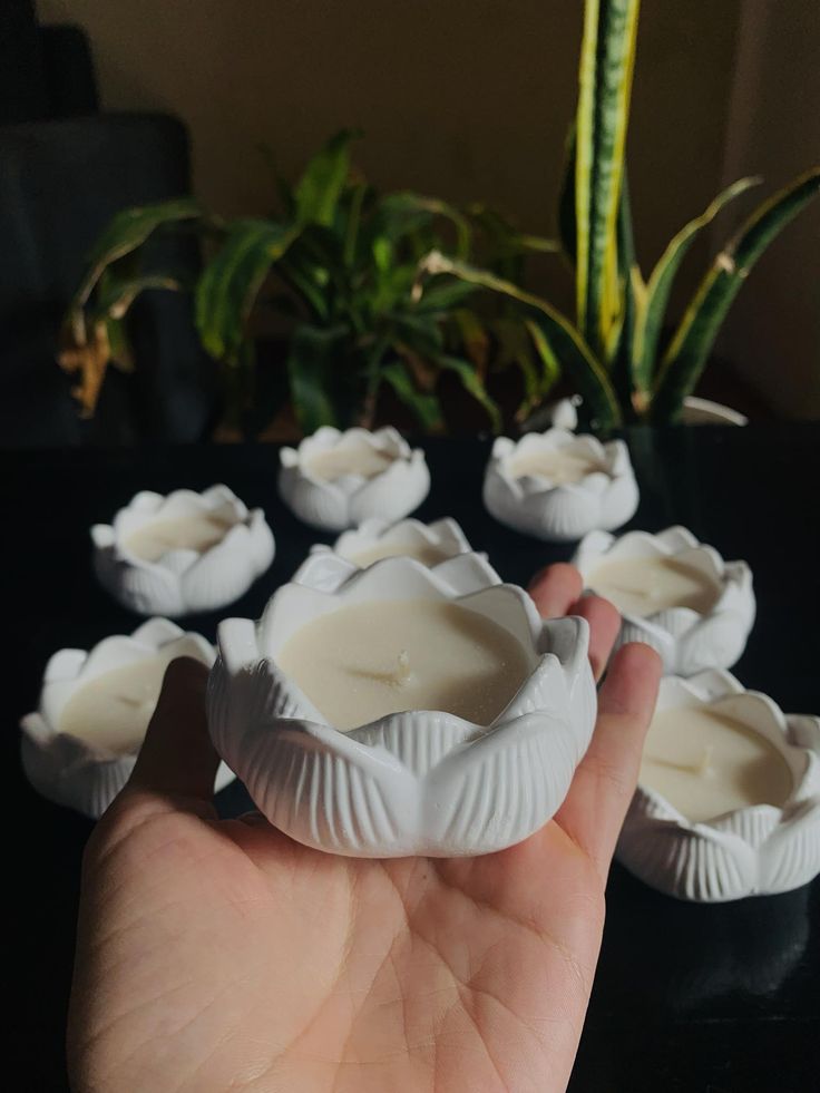Lotus Blossom Soy Wax Candle – Elegant Handcrafted Diya