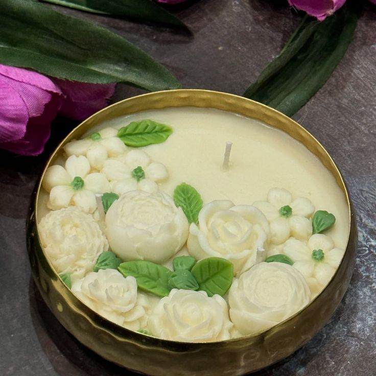 Divine Bloom – Luxury Floral Urli Candle