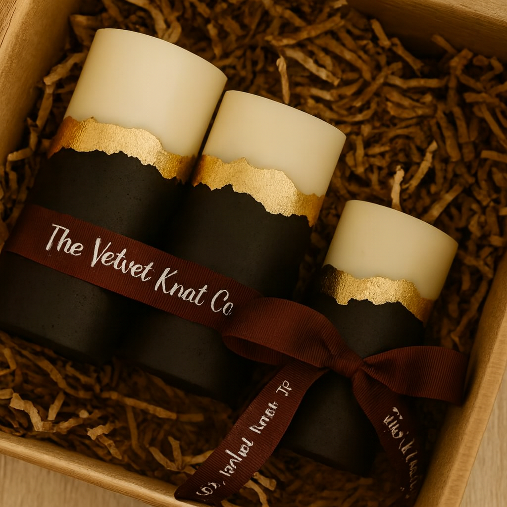 Midnight Gild Trio – Luxury Concrete Candle Set