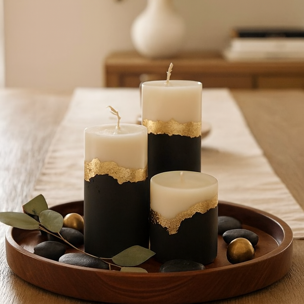 Midnight Gild Trio – Luxury Concrete Candle Set