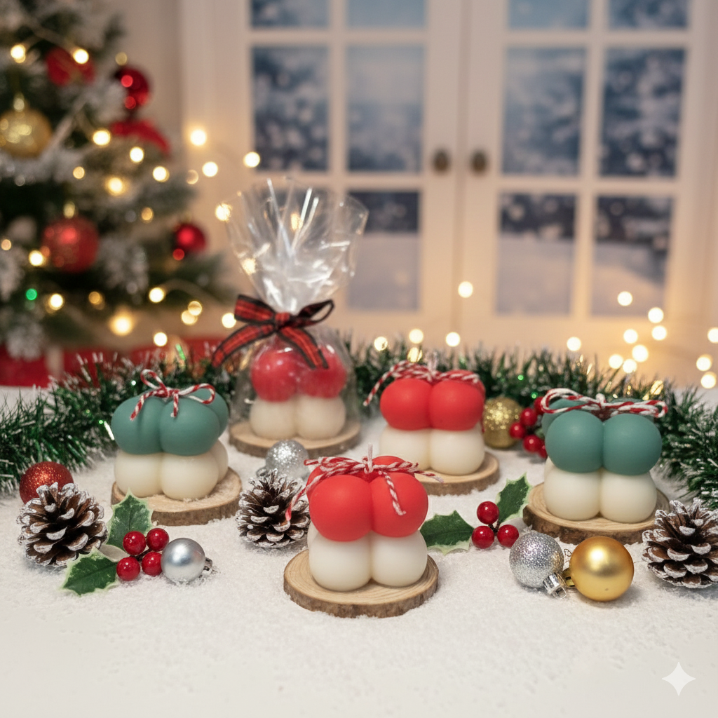 Christmas Bubble Candle Set of 2