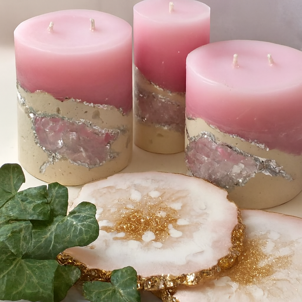 Blush Quartz Glow Candle Set