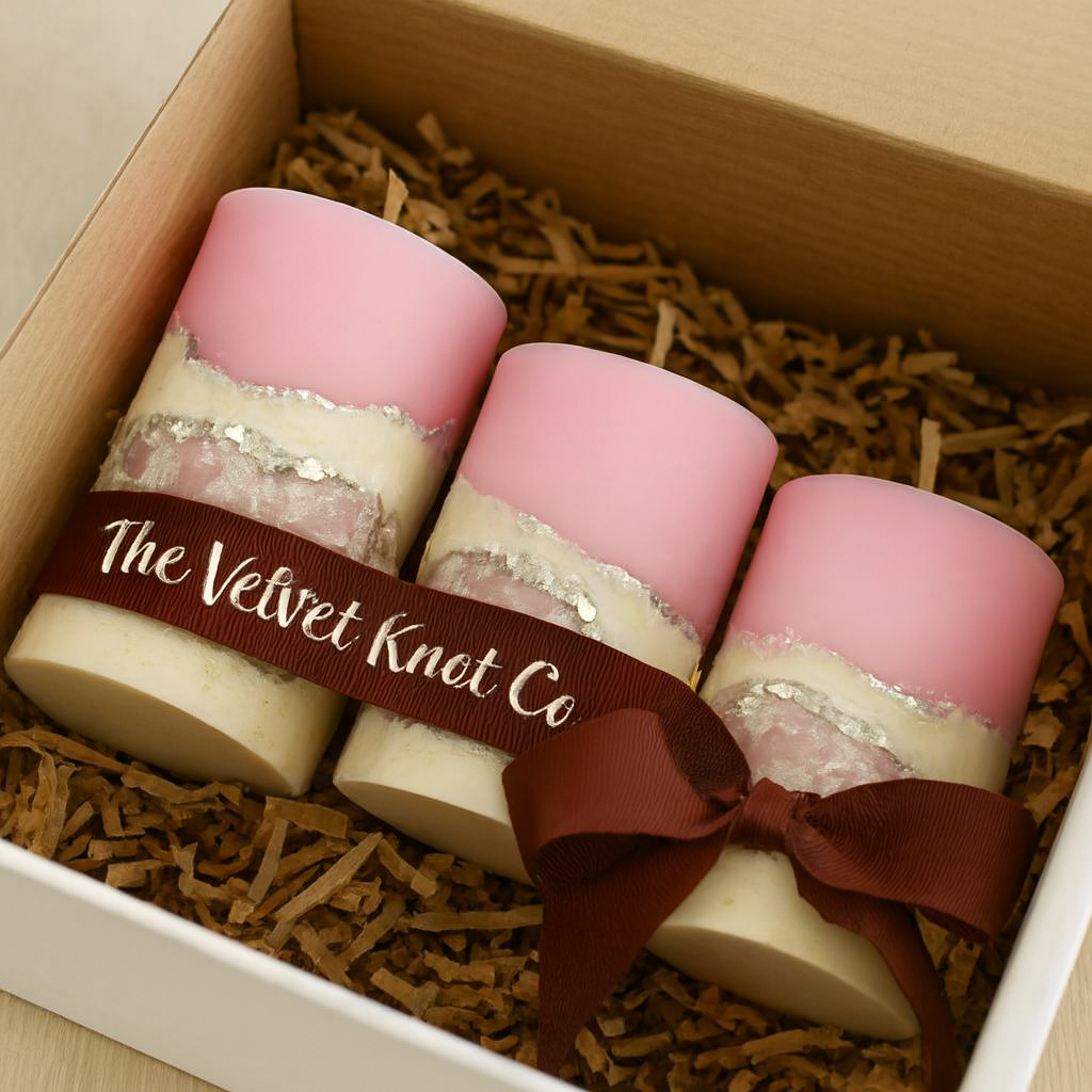 Blush Quartz Glow Candle Set
