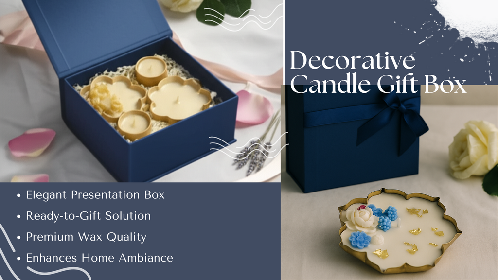 Decorative Candle Gift Box – Elegant Floral & Tealight Candles in a Box