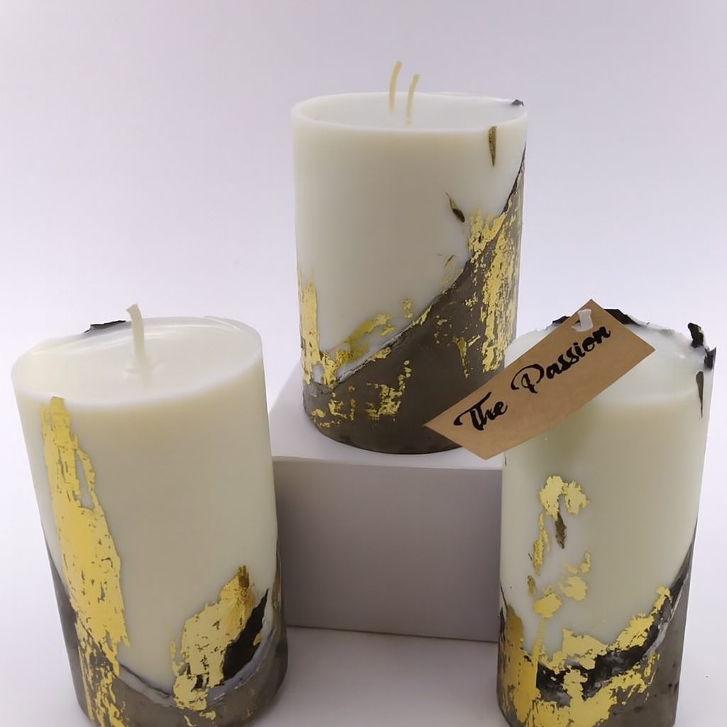 Gilded Glow Trio – Set of 3 Luxury Candles