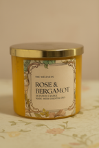 Rose & Bergamot | Scented Soy Candle – 500g | 60+ Hours Burn Time