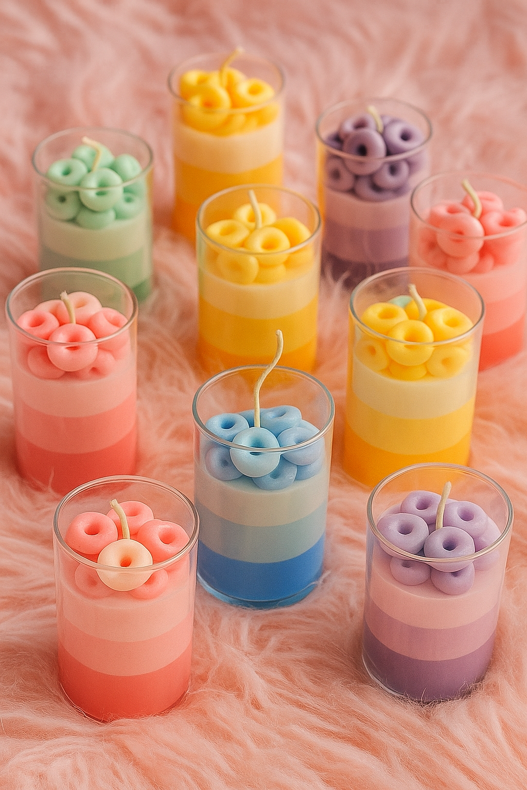 Azure Bloom Layered Candle Set (2)