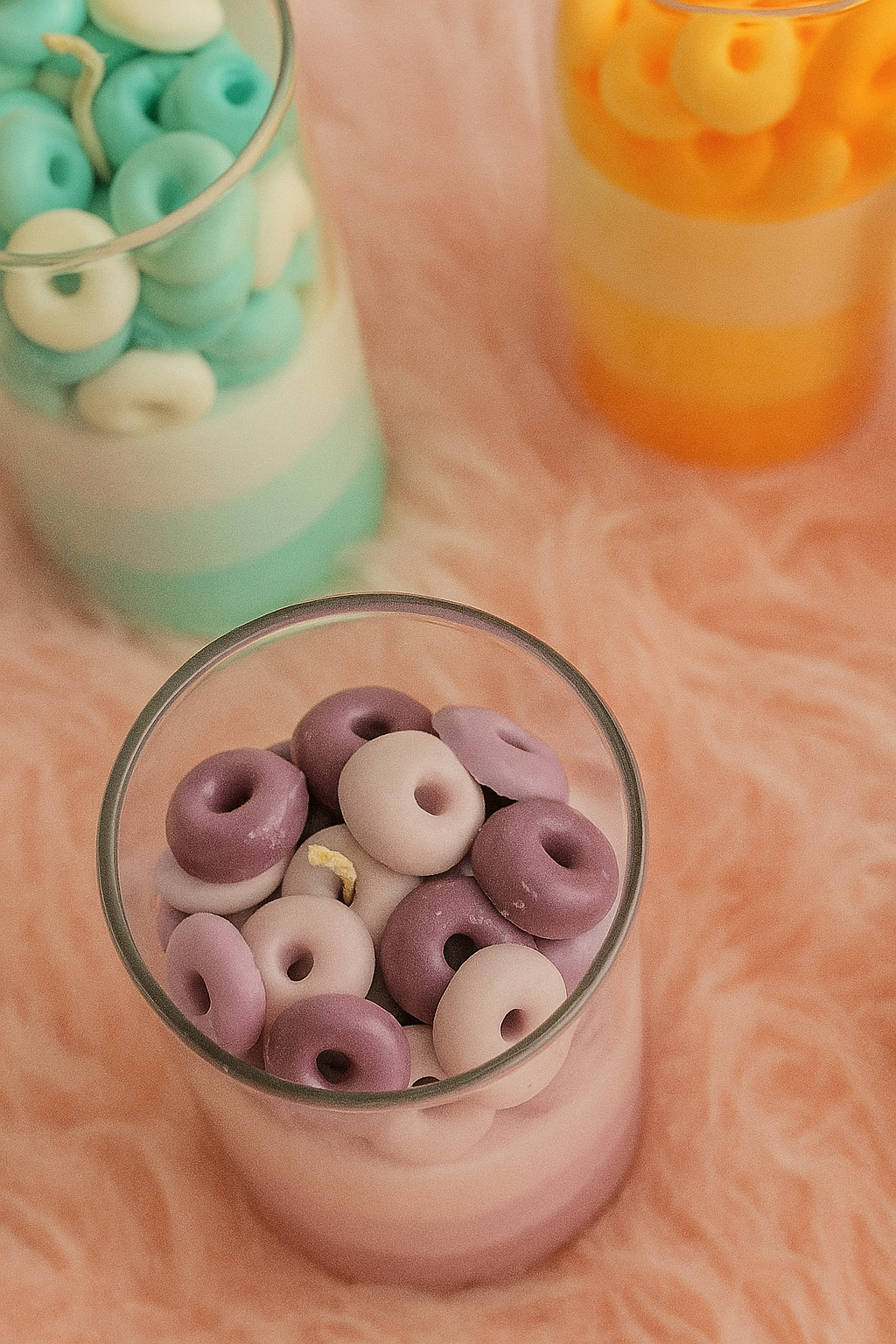Azure Bloom Layered Candle Set (2)
