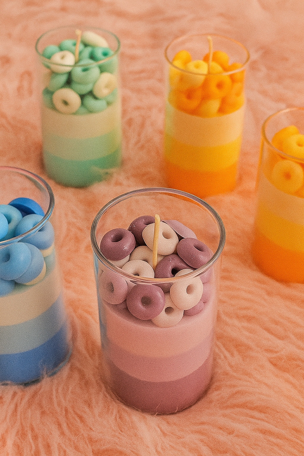 Azure Bloom Layered Candle Set (2)