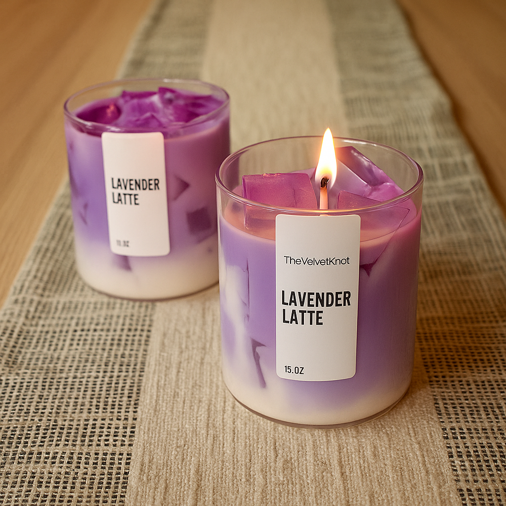 Iced Latte Candle – Realistic Iced Latte Look | Designer Soy Wax (Set of 2)