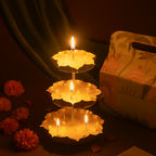 Royal 3-Tier Candle Stand – Pearl Embellished