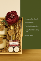 Luxury Candle Gift Set – Scented Candles, Tealights, and Floral Accents in a Crate