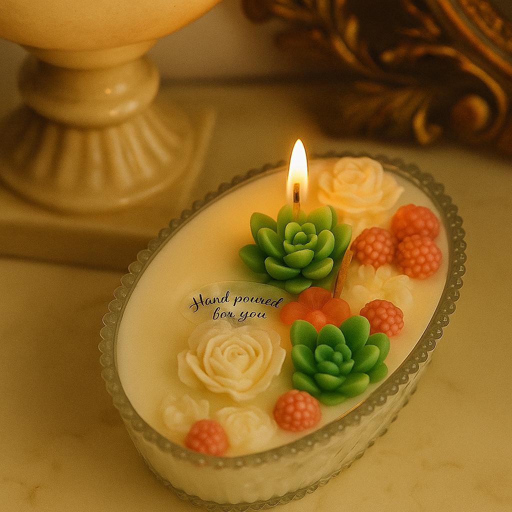 Botanical Bloom Candle – Hand-Poured Elegance in a Reusable Glass Jar (Buy 1 Get 1 Free)