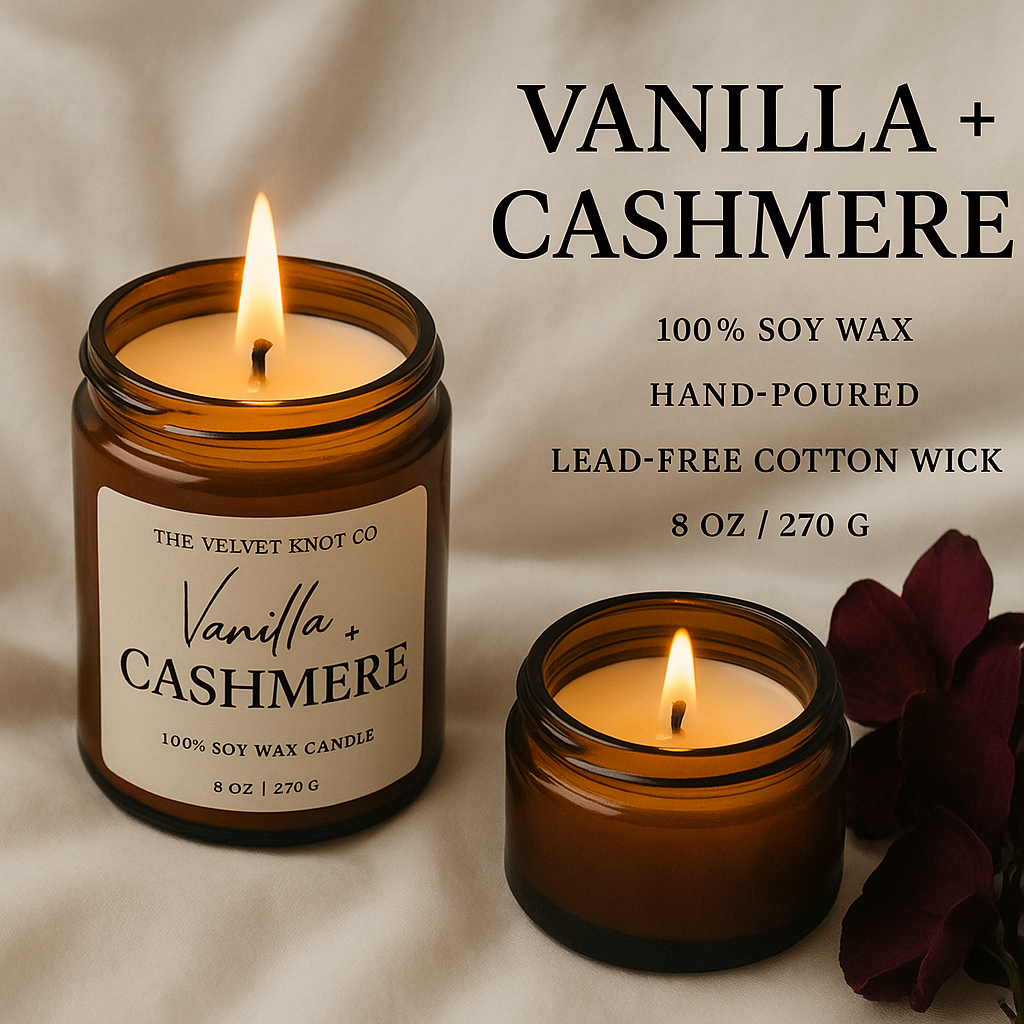 Vanilla & Cashmere – Luxury Scented Candles (Set of 2)