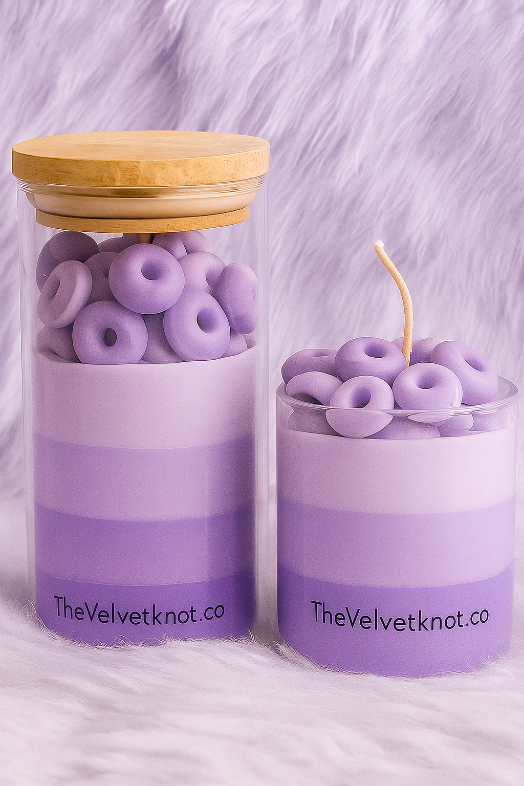 Azure Bloom Layered Candle Set (2)