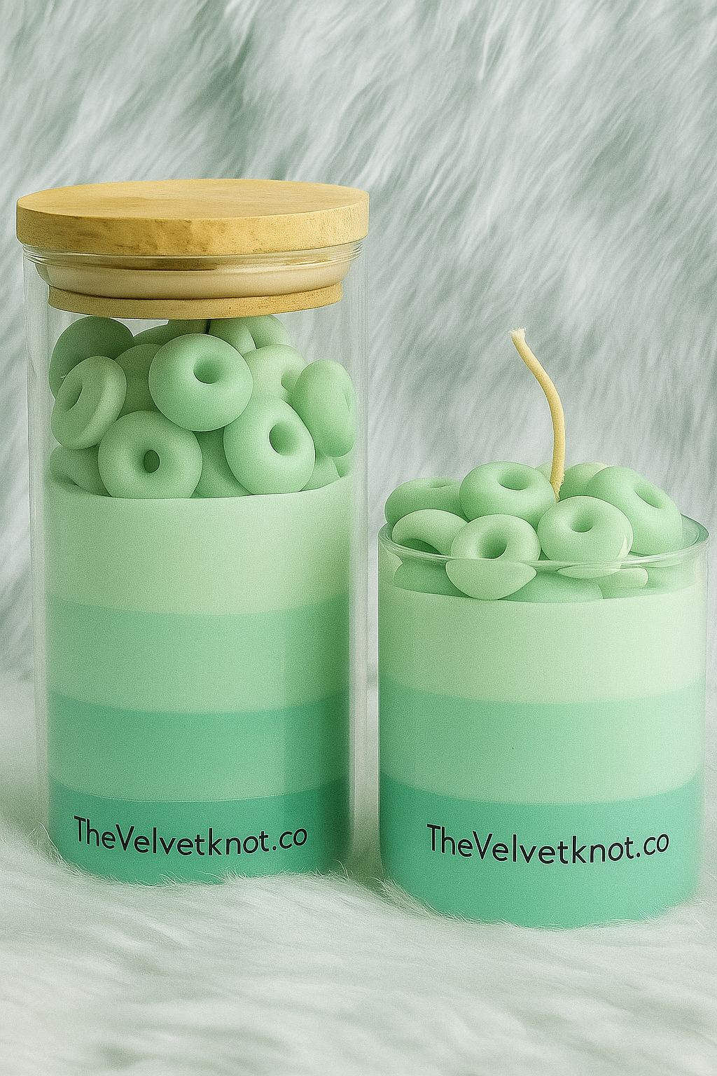 Azure Bloom Layered Candle Set (2)