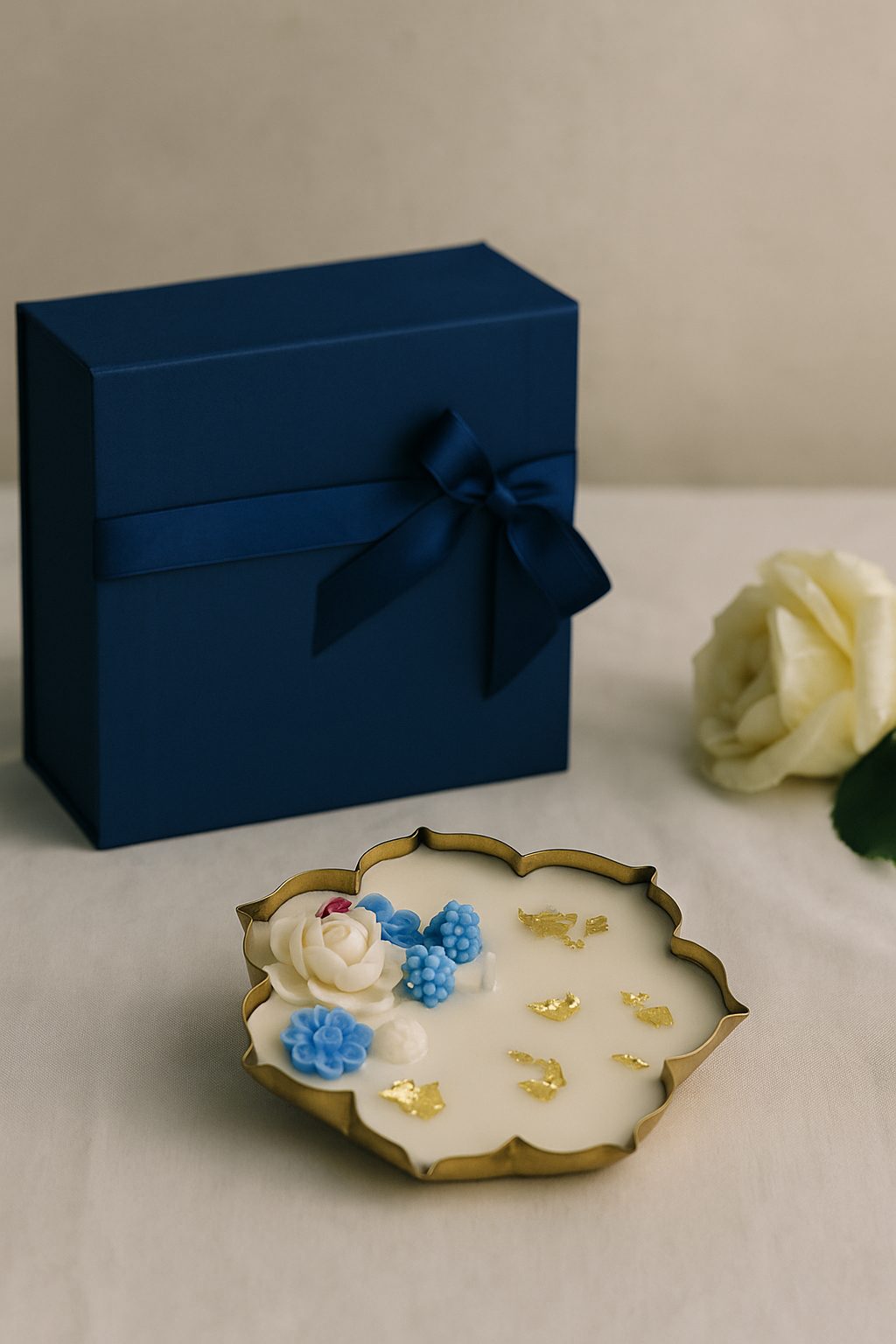 Decorative Candle Gift Box – Elegant Floral & Tealight Candles in a Box