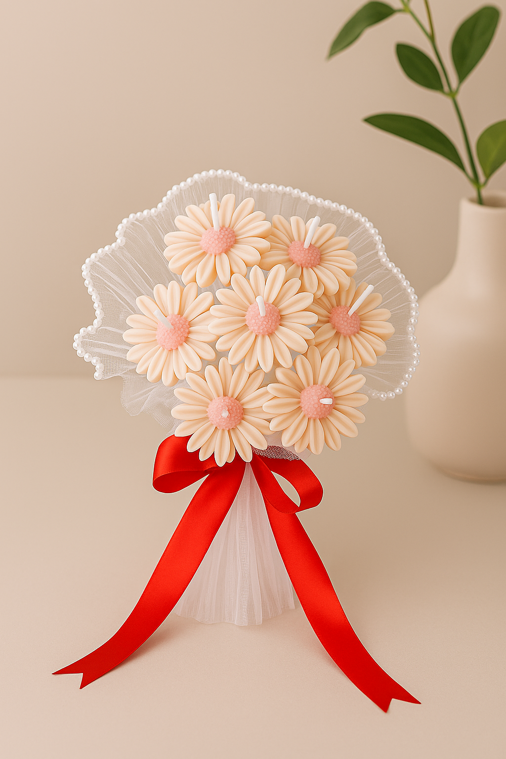 Daisy Flower Candle Bouquet – Handcrafted Scented Gift