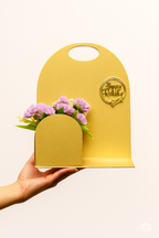 Elegant Rakhi Hamper Holder with Handle & Floral Pocket