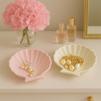 Seashell Trinket Tray Set (2 pcs) — Pastel Jewelry & Décor Holders