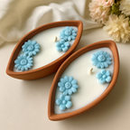 Handmade Floral Terracotta Candle – Natural Soy Wax (Set of 2)