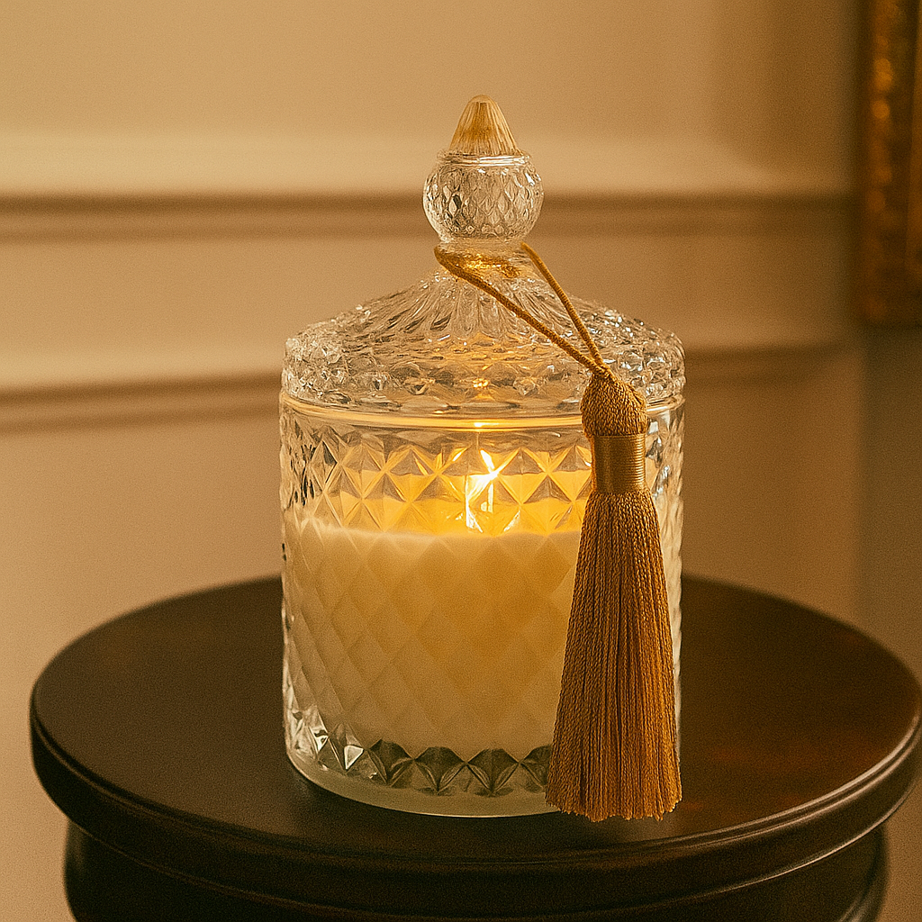 Luxe Cut Glass Jar Candles – Hand-Poured Elegance