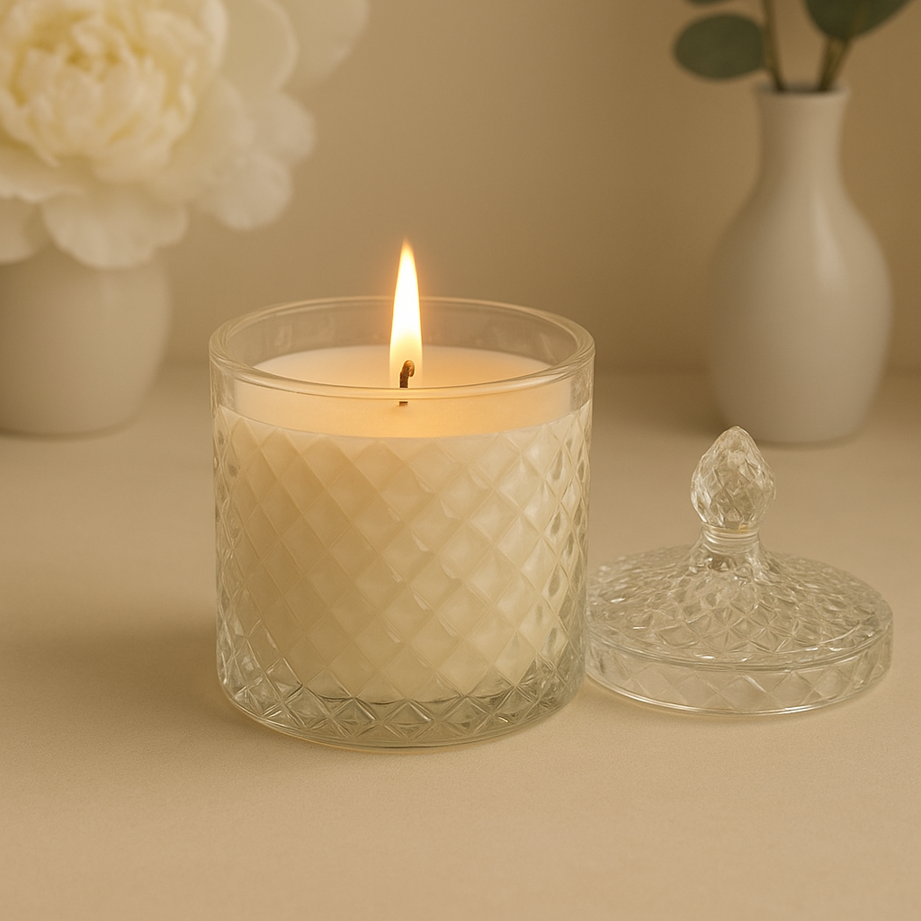 Luxe Cut Glass Jar Candles – Hand-Poured Elegance