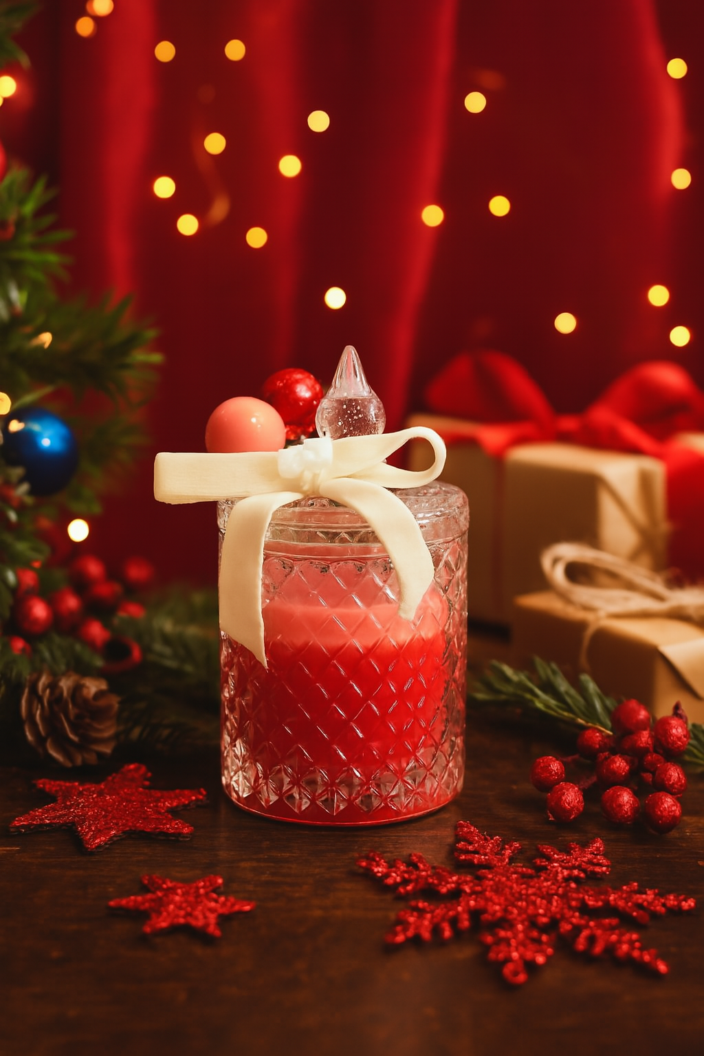 CRYSTAL GLOW Festive Candle Jar (200 ml)