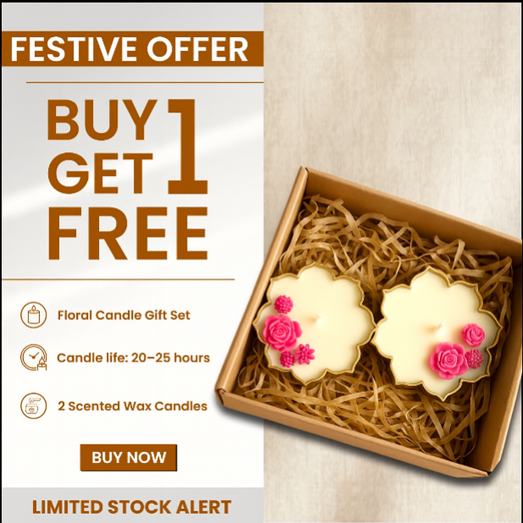 Bliss Scented Candle Gift Set(Big) – Set of 2 Decorative Candles in Gift Box (Buy 1 Get 1 Free)