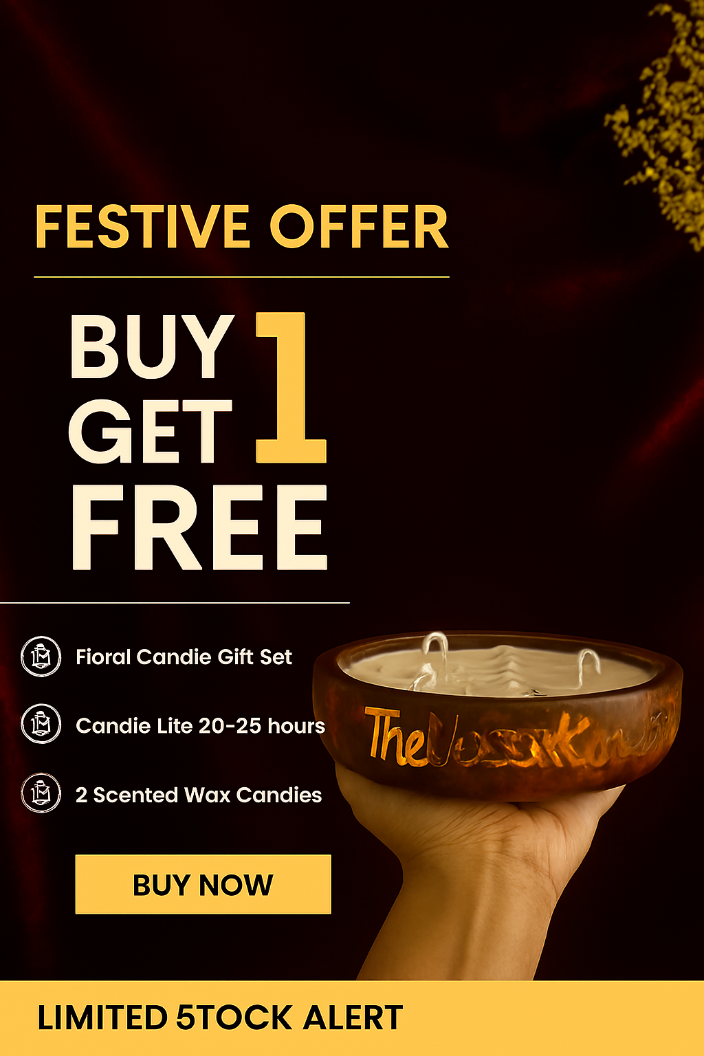 SHEESHAM RADIANCE CANDLE BOWL(Buy 1 Get 1 Free)