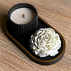Peony Bloom – Scented Candle & Wax Sculpture Duo
