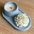 Peony Bloom – Scented Candle & Wax Sculpture Duo