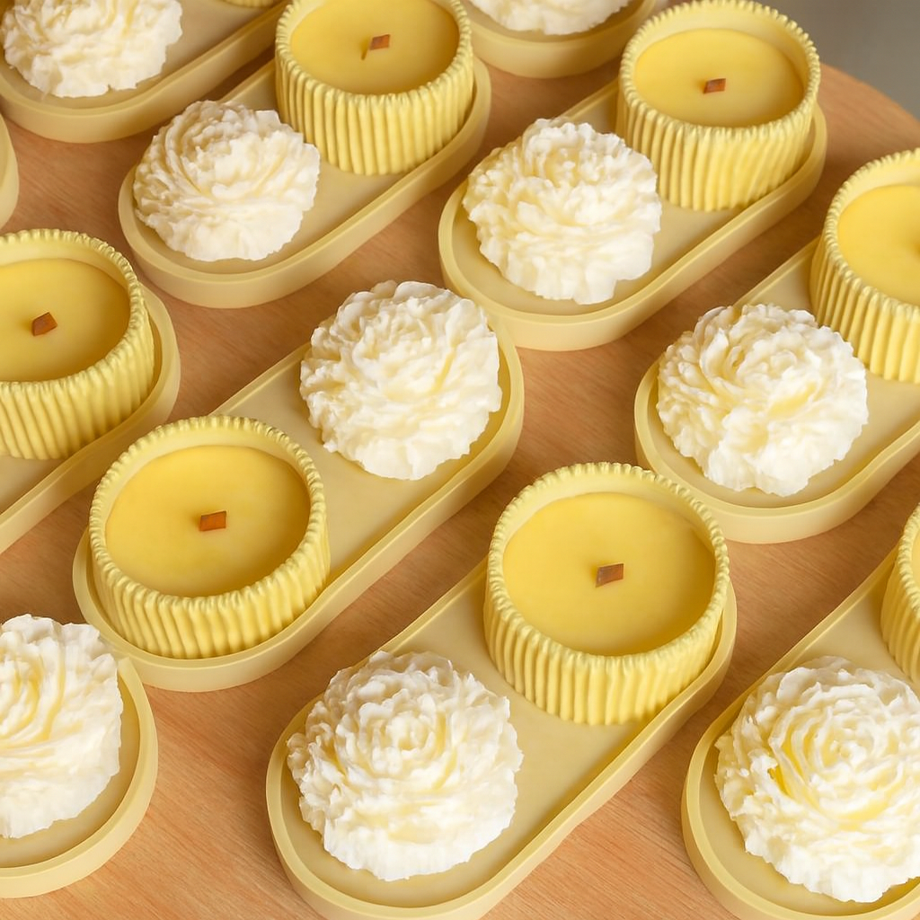 Peony Bloom – Scented Candle & Wax Sculpture Duo