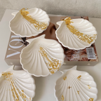 Handcrafted Gold Leaf Shell Trinket Dish — Jewelry & Trinket Holder
