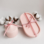 Elegant Pink Ceramic Gift Box Set – Luxury Decorative Storage & Tray with Satin Ribbon