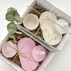 Elegant Pink Ceramic Gift Box Set – Luxury Decorative Storage & Tray with Satin Ribbon