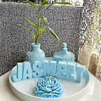 The Signature Name Candle Décor Set – Personalized 3D Letter Candle with Floral Candle & Ceramic Accents