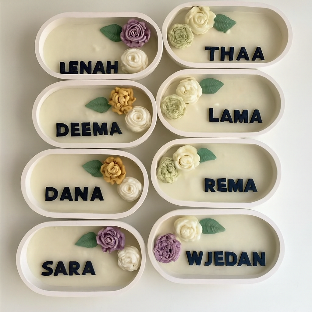 The Heirloom Candle – Personalized Floral Concrete Candle by The Velvet Knot Co.