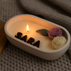 The Heirloom Candle – Personalized Floral Concrete Candle by The Velvet Knot Co.