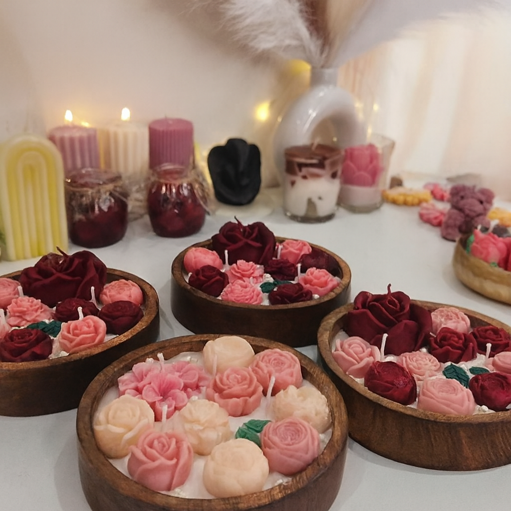 Rosy Bloom Candle Bowl