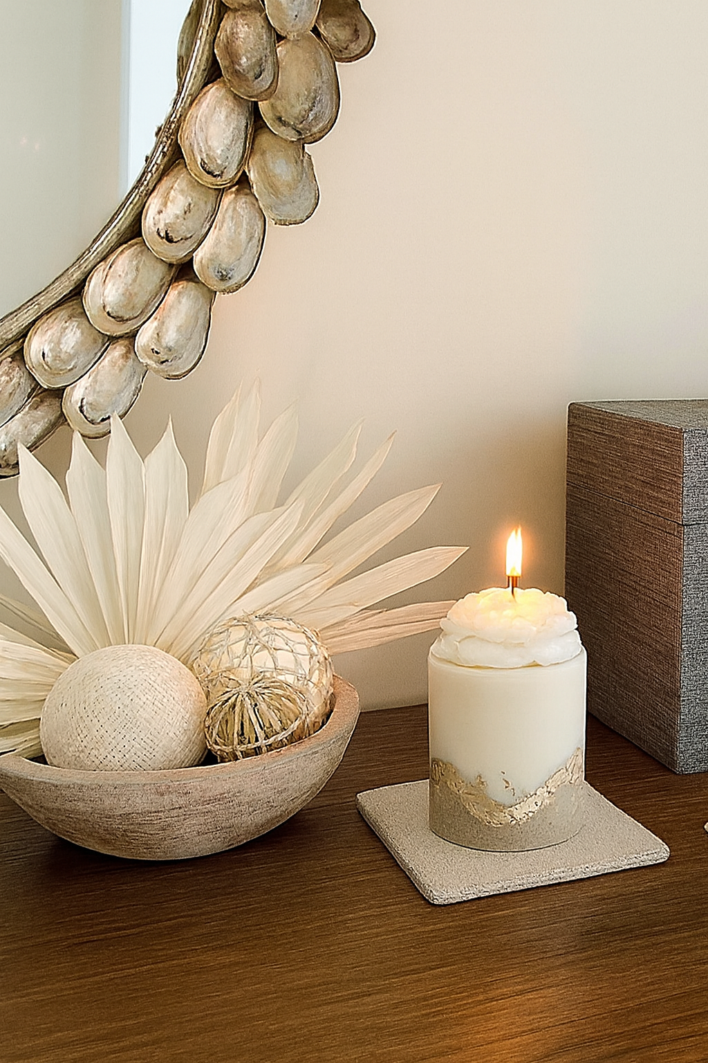 Stone Petal Art Candle
