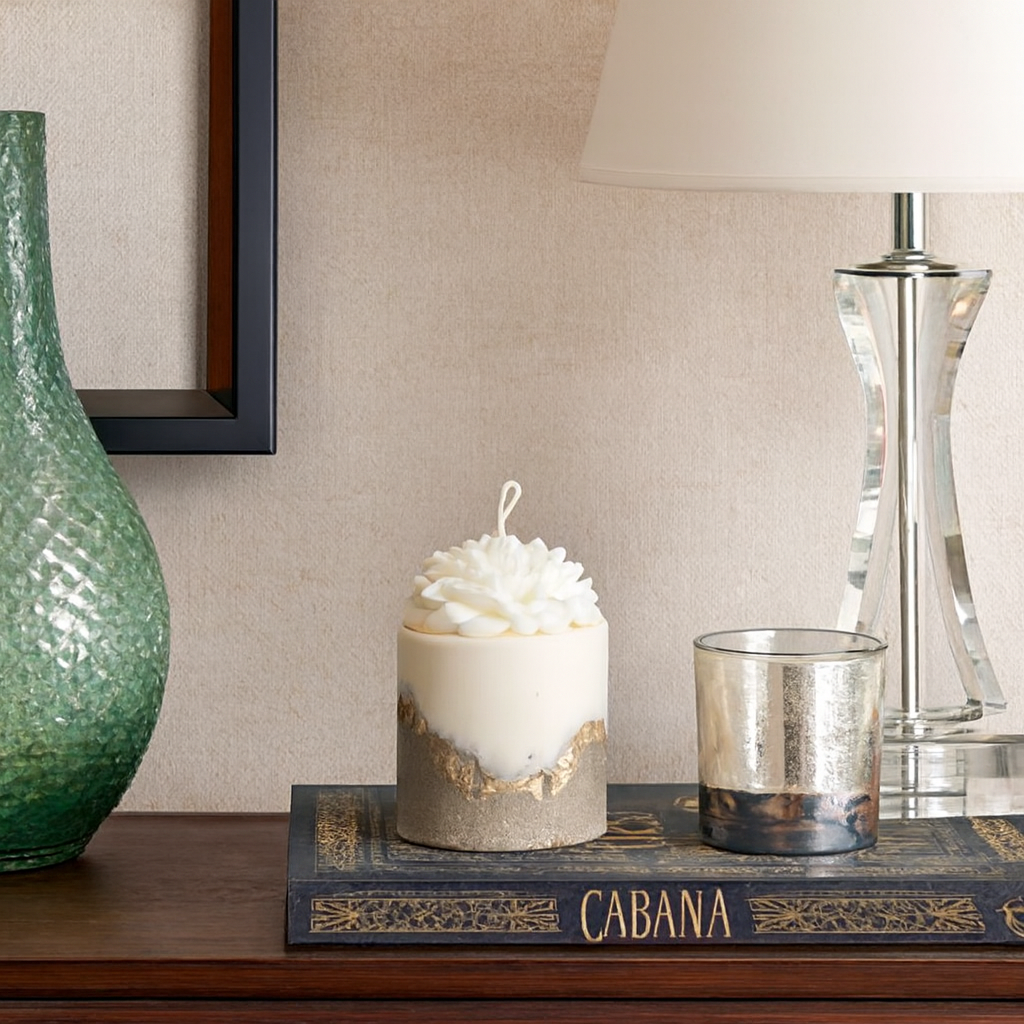 Stone Petal Art Candle