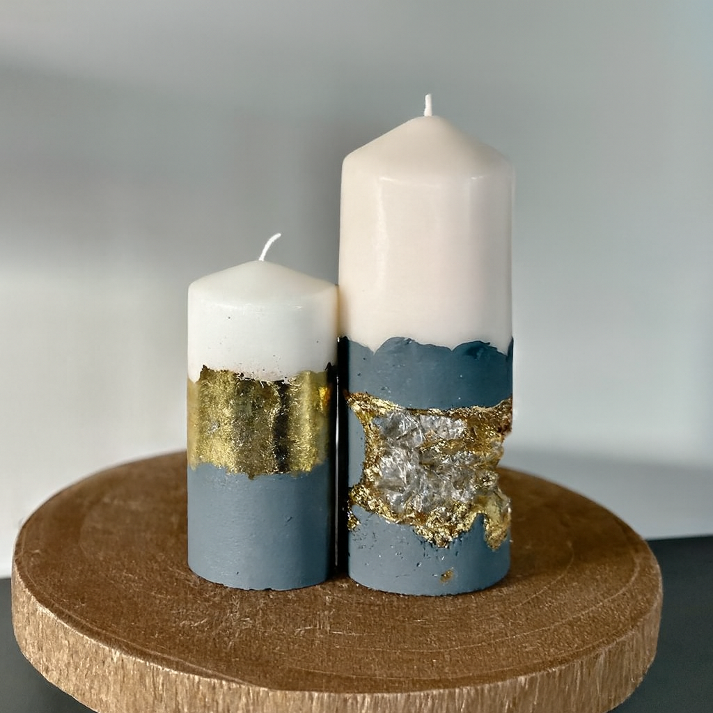 Geode Luxe Pillar Candle Set (Set of 2)
