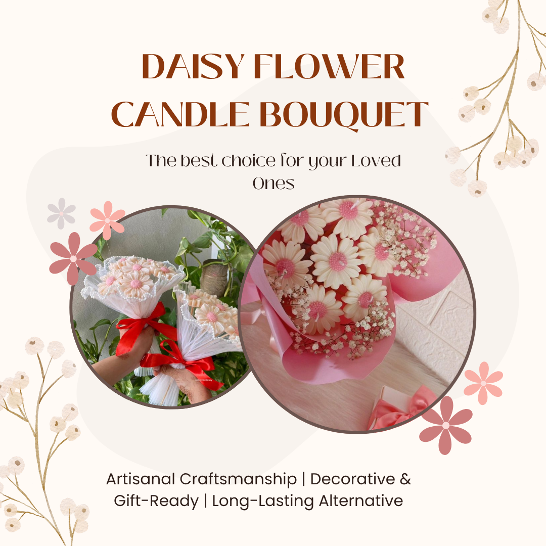 Daisy Flower Candle Bouquet – Handcrafted Scented Gift