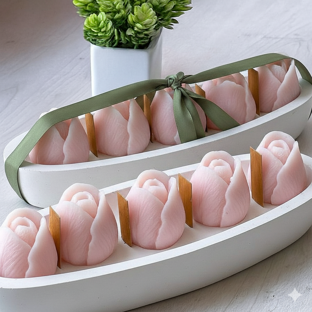 Blushing Tulip Candle Bowl (3 pcs)