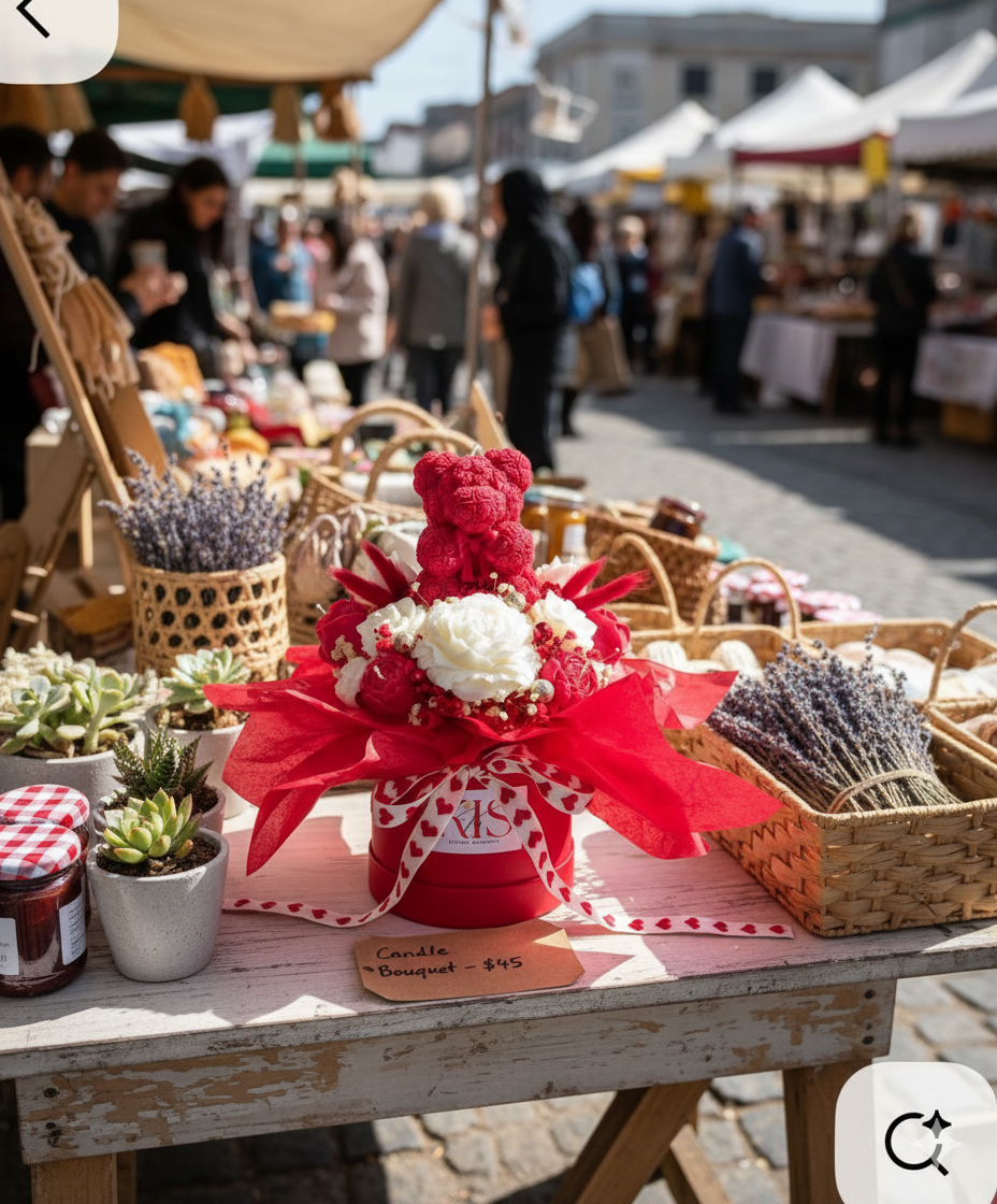 Luxury Candle Bouquet – Signature Floral Sculpted Candle Arrangement
