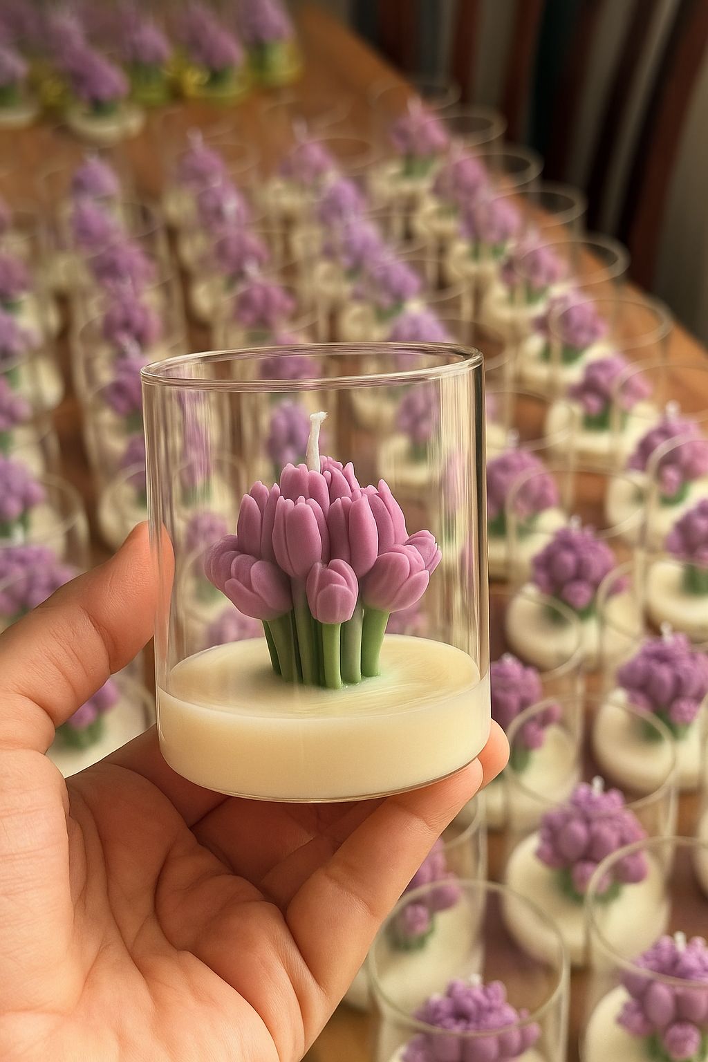 Tulip Bloom Glass Candle (Buy 1 Get 1 Free)