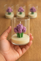 Tulip Bloom Glass Candle (Buy 1 Get 1 Free)